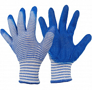 Перчатки КНР нейлон сине-белые - фото